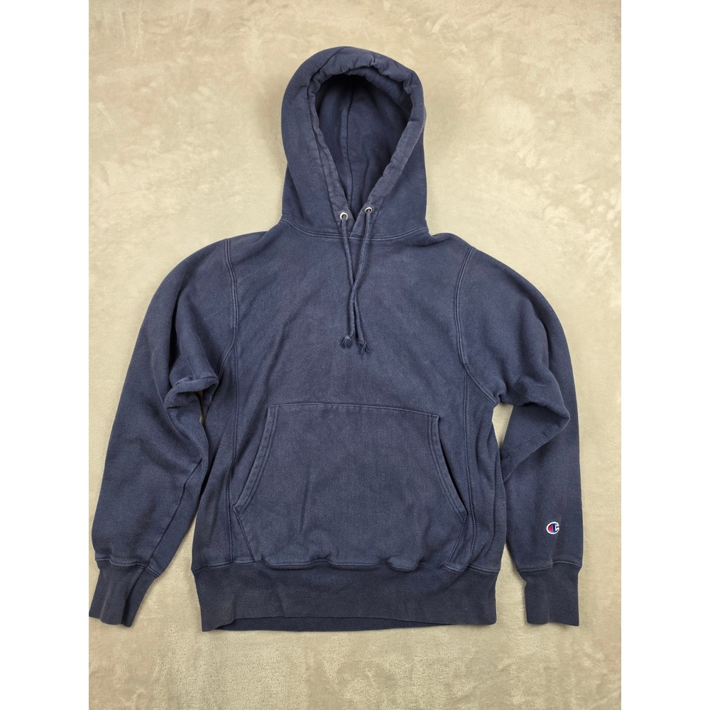 Champion Reverse Weave Hoodie Mens S Fit XS Navy Blue Heavyweight Pullover